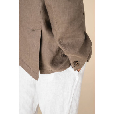Men's washed effect linen blazer